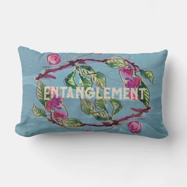 Cherry Branch Entanglement Lumbar Cushion (Front)