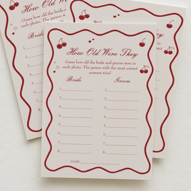 Cherry Bridal Shower Age Guessing Game Card (Creator Uploaded)