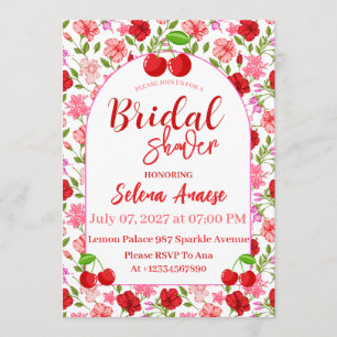 Cherry Bridal Shower Invitation Card
