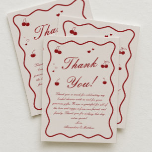 Cherry Bridal Shower Thank You Card