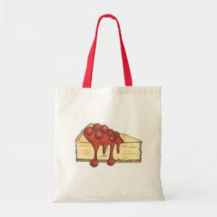 Cherry Cheesecake Cake Slice w/ Cherries Tote Bag