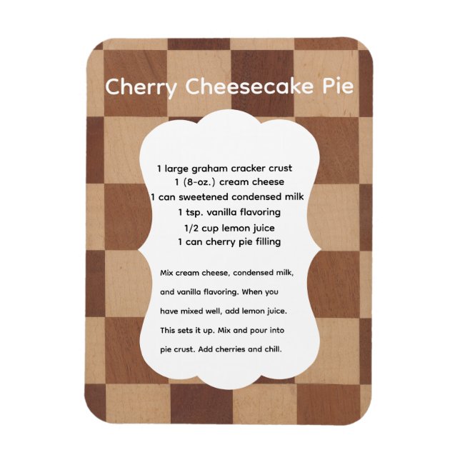 Cherry Cheesecake Recipe Magnet (Vertical)
