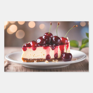 Cherry Cheesecake Rectangular Sticker