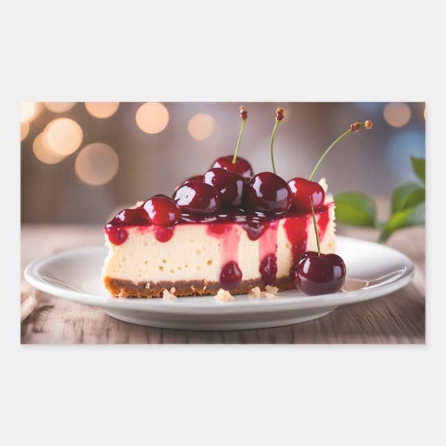 Cherry Cheesecake Rectangular Sticker (Front)