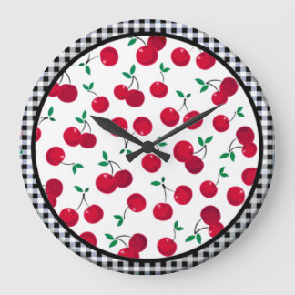 cherry chequered wall clock