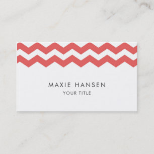 Cherry Chevron Pattern Modern Business Card