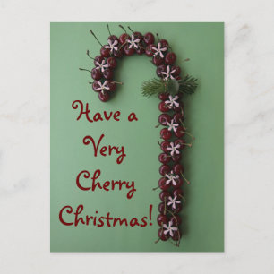 Cherry Christmas Holiday Postcard