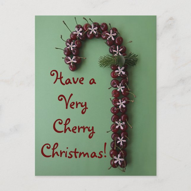 Cherry Christmas Holiday Postcard (Front)
