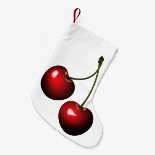 Cherry Christmas Stocking - Custom Colours - Text