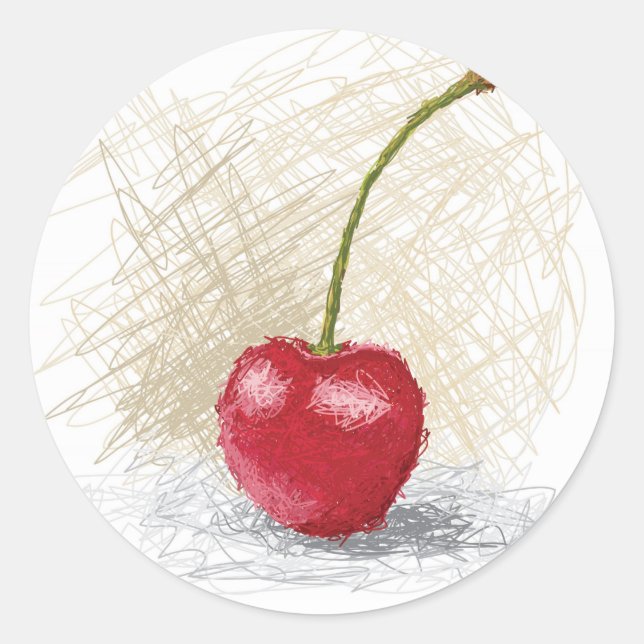 cherry classic round sticker (Front)