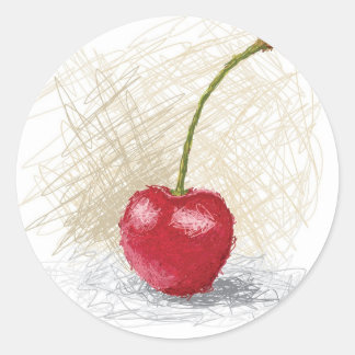 cherry classic round sticker