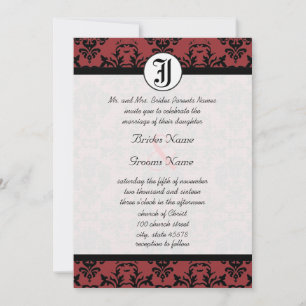 Cherry Cobbler Damask Photo Wedding Invites