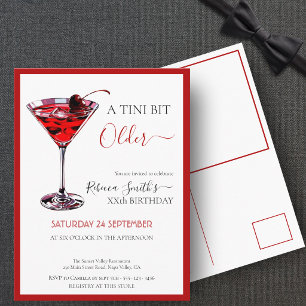 Cherry cocktail A tini bit Older, budget birthday Postcard