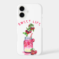 Cherry Cocktail iPhone Case Custom Text