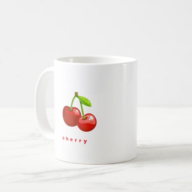 cherry coffee mug  (Front Left)