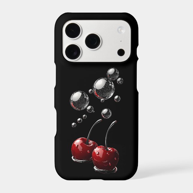 Cherry Cola Bubbles iPhone Case | Chrome Cherry (Back)