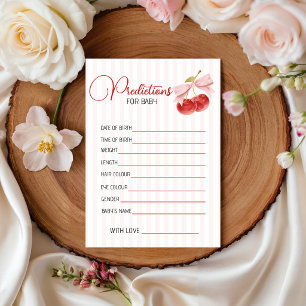 Cherry Coquette Baby Shower Predictions Invitation