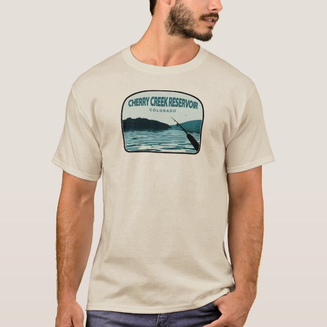 Cherry Creek Reservoir Colorado Fishing Rod T-Shirt (Front)