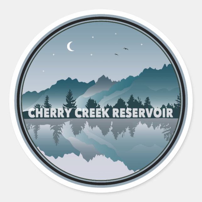 Cherry Creek Reservoir Colorado Reflection Classic Round Sticker (Front)