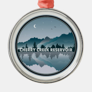 Cherry Creek Reservoir Colorado Reflection Metal Tree Decoration