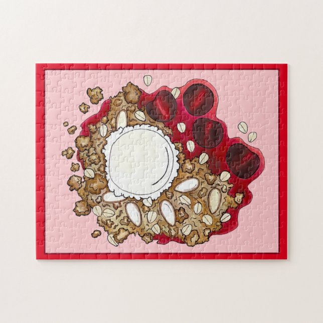 Cherry Crumble Cobbler Dessert Bakery Chef Jigsaw Puzzle (Horizontal)