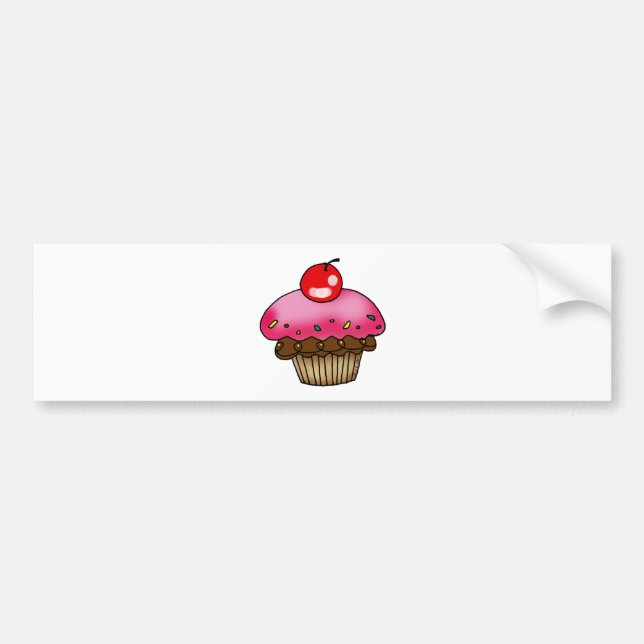 cherry cupcake bumper sticker (Front)