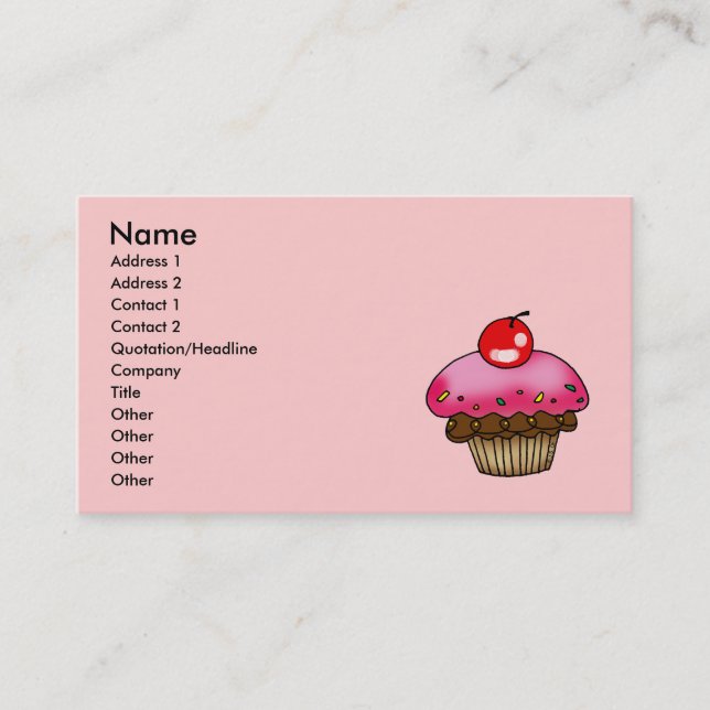 Cherry cupcake business card (Front)