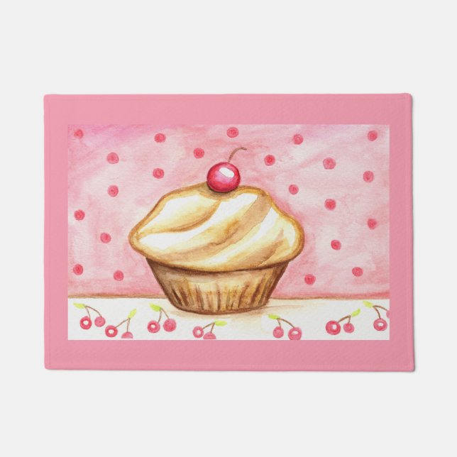 Cherry Cupcake Doormat  (Front)