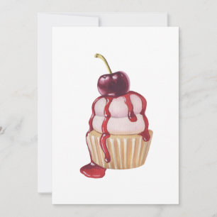 Cherry Cupcake Holiday Card