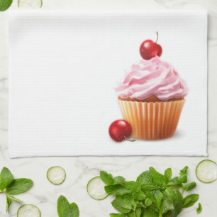 Cherry cupcake Kitchen Towel