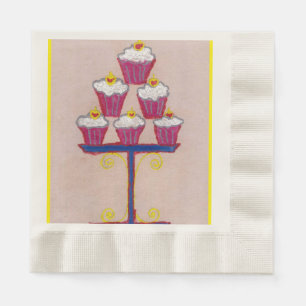 Cherry Cupcake Pink Art Print Napkins