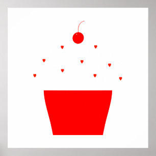 cherry cupcake poster