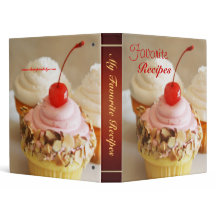 Cherry Cupcake Sweet Desert Recipe Binder