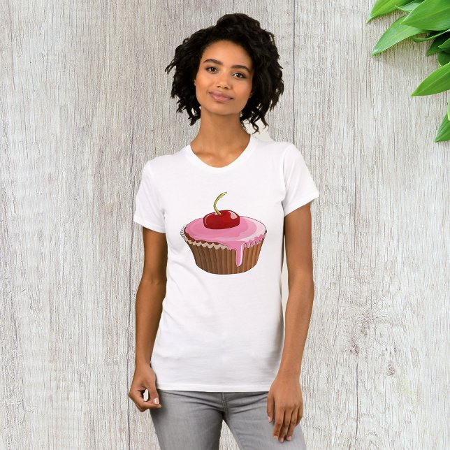 Cherry Cupcake Womens T-Shirt (Creator Uploaded)