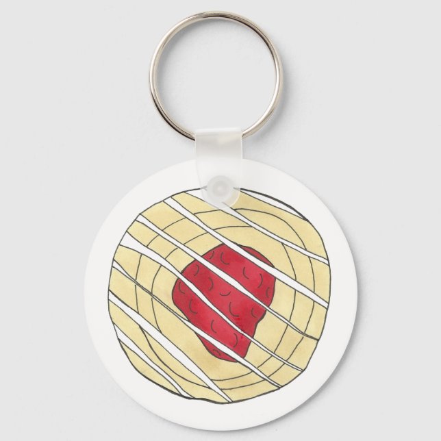 Cherry Danish Viennoiserie Pastry Chef Bakery Key Ring (Front)