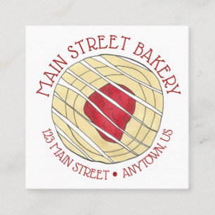 Cherry Danish Viennoiserie Pastry Chef Bakery Square Business Card