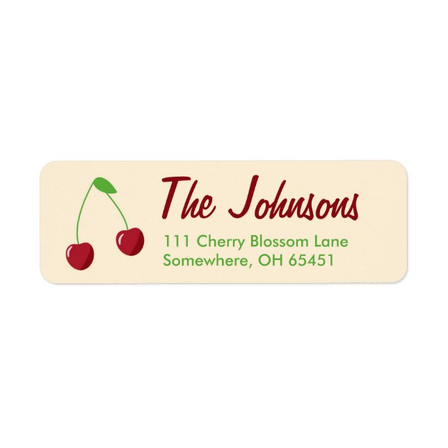 Cherry Design Return Address Labels (Front)