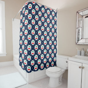 Cherry Dot Pattern – Retro Fruit Gift & Decor Shower Curtain