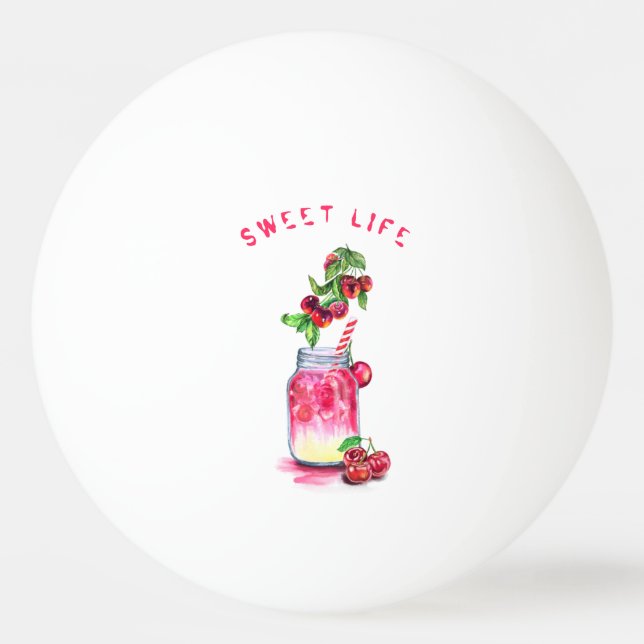 Cherry Drink Ping Pong Ball - Custom Text (Front)