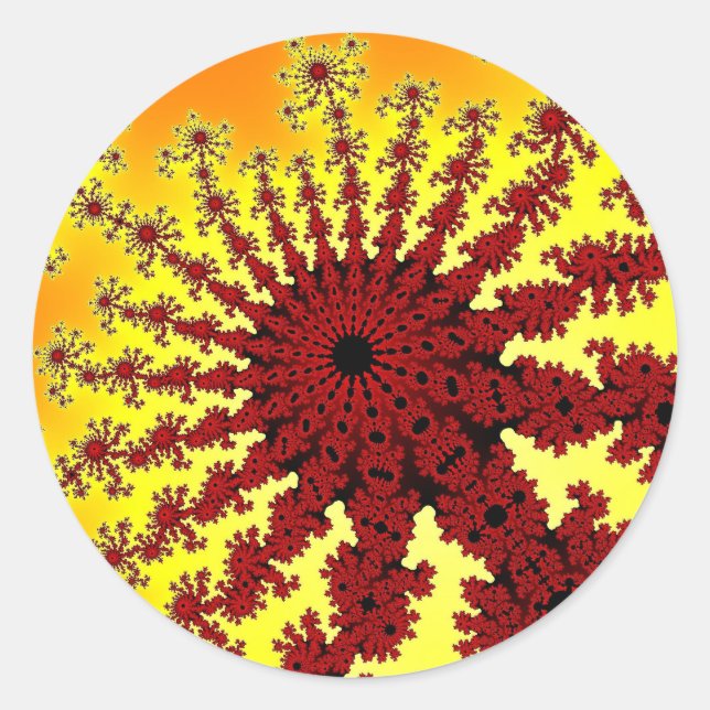 Cherry Firework Burst Classic Round Sticker (Front)