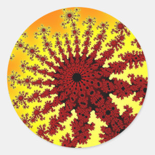 Cherry Firework Burst Classic Round Sticker