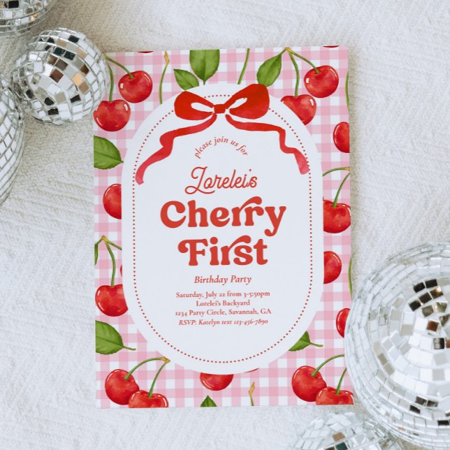 Cherry First Birthday Invitation (Creator Uploaded)