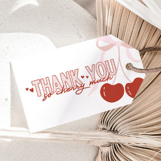 Cherry First Coquette Girls Birthday Favour Gift Tags