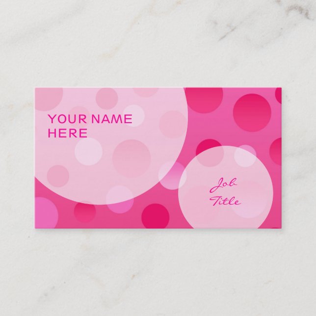 Cherry Fizz business card template bubbles (Front)