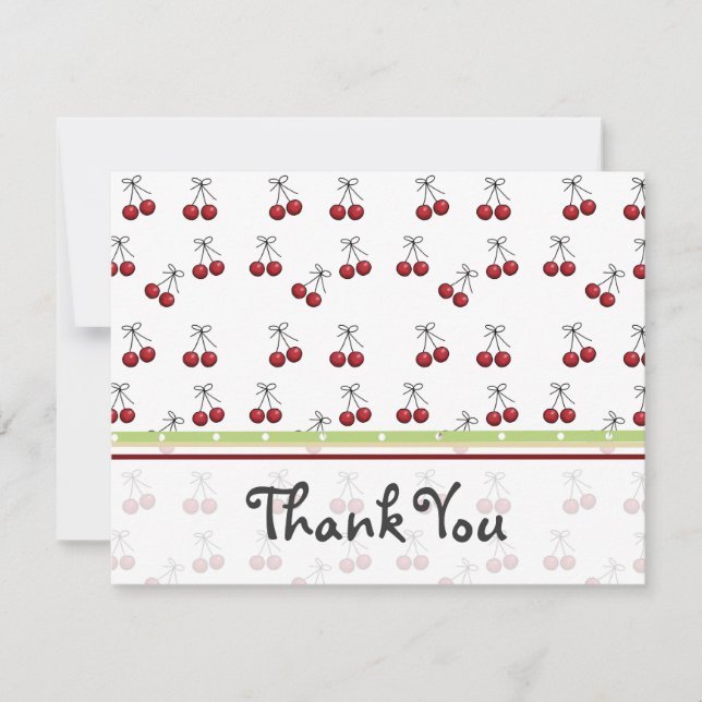 Cherry Flat Thank You Card (Front)