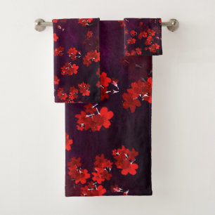 Cherry Flower 3 Bath Towel Set