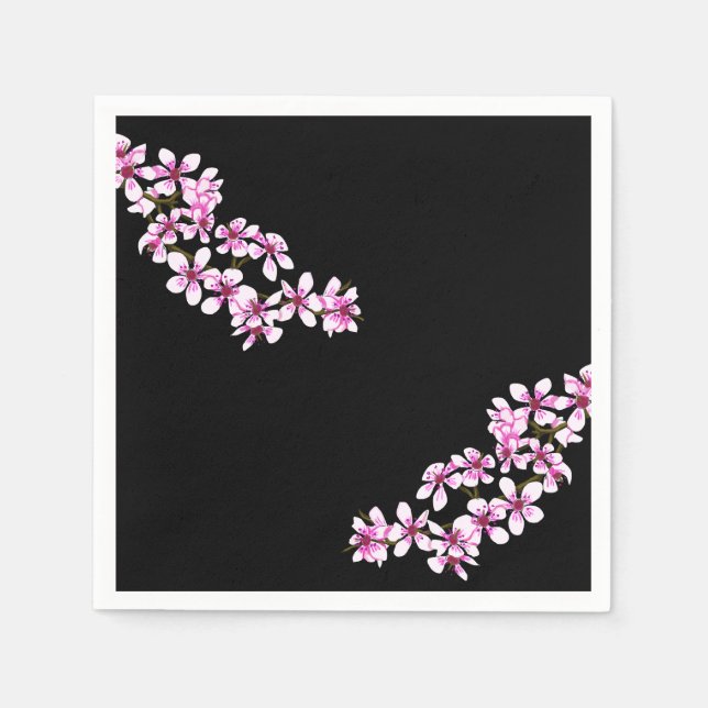 Cherry flowers napkin (Front)
