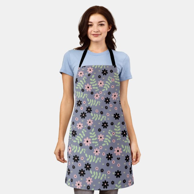 cherry flowers pattern  apron (Worn)