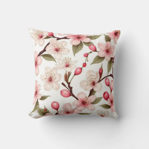 Cherry Flowers Pattern Cushion