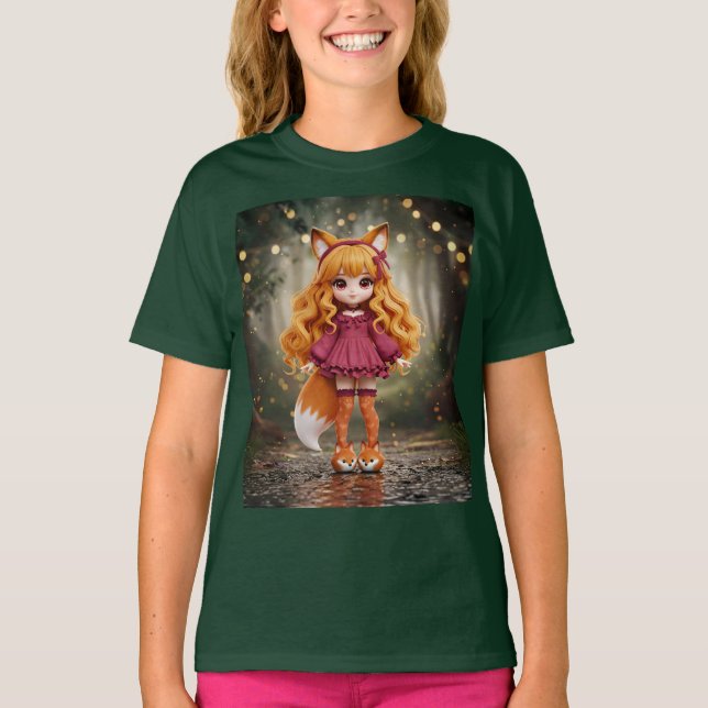  Cherry Fox Kawaii Doll  T-Shirt (Front)